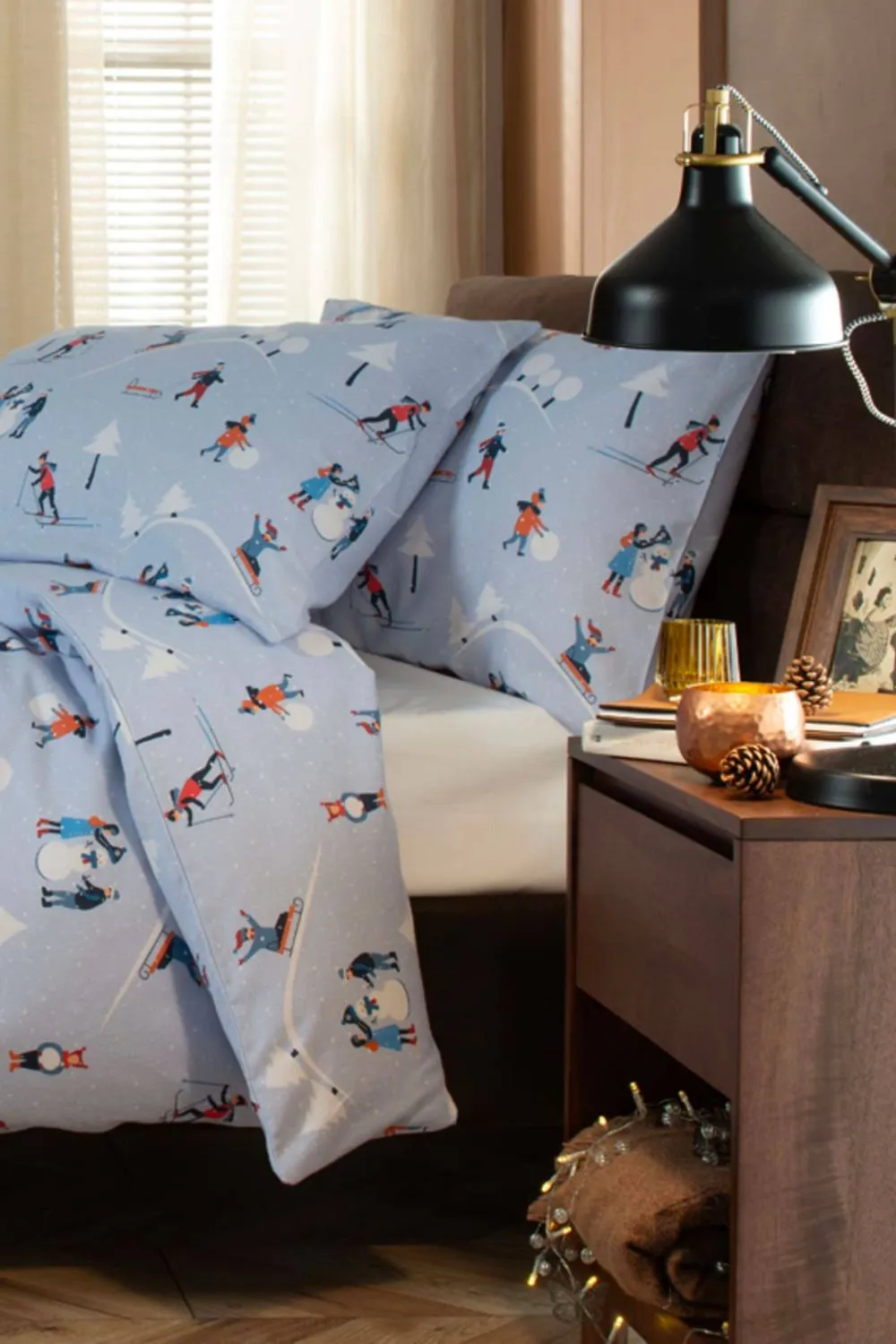 The Lyndon Company Fun Day Brushed Cotton Duvet Set in Blue 3