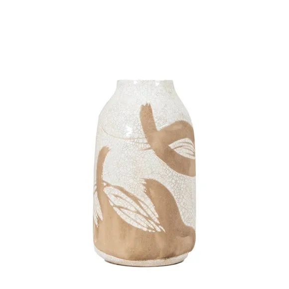 Colly Reactive Striped White Stoneware Vase 4
