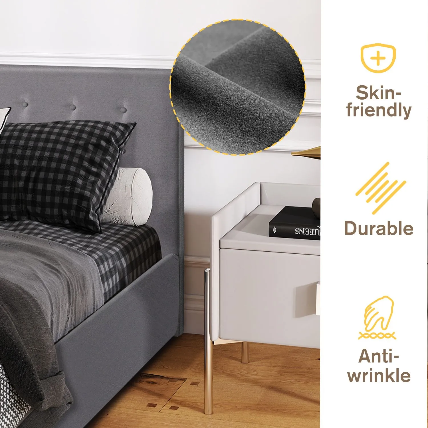 Comfy Living Ltd Fabric Ottoman Storage Gaslift Bedframe in Grey 6