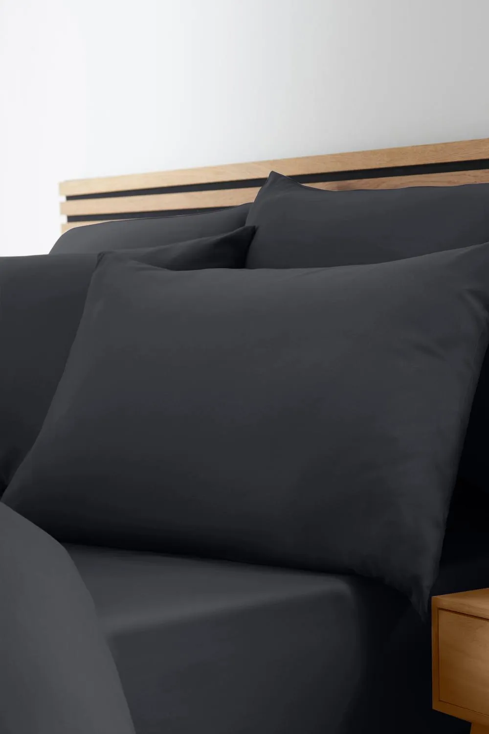 Catherine Lansfield So Soft Non-Iron Microfibre 30cm depth Fitted Sheet in Black 2