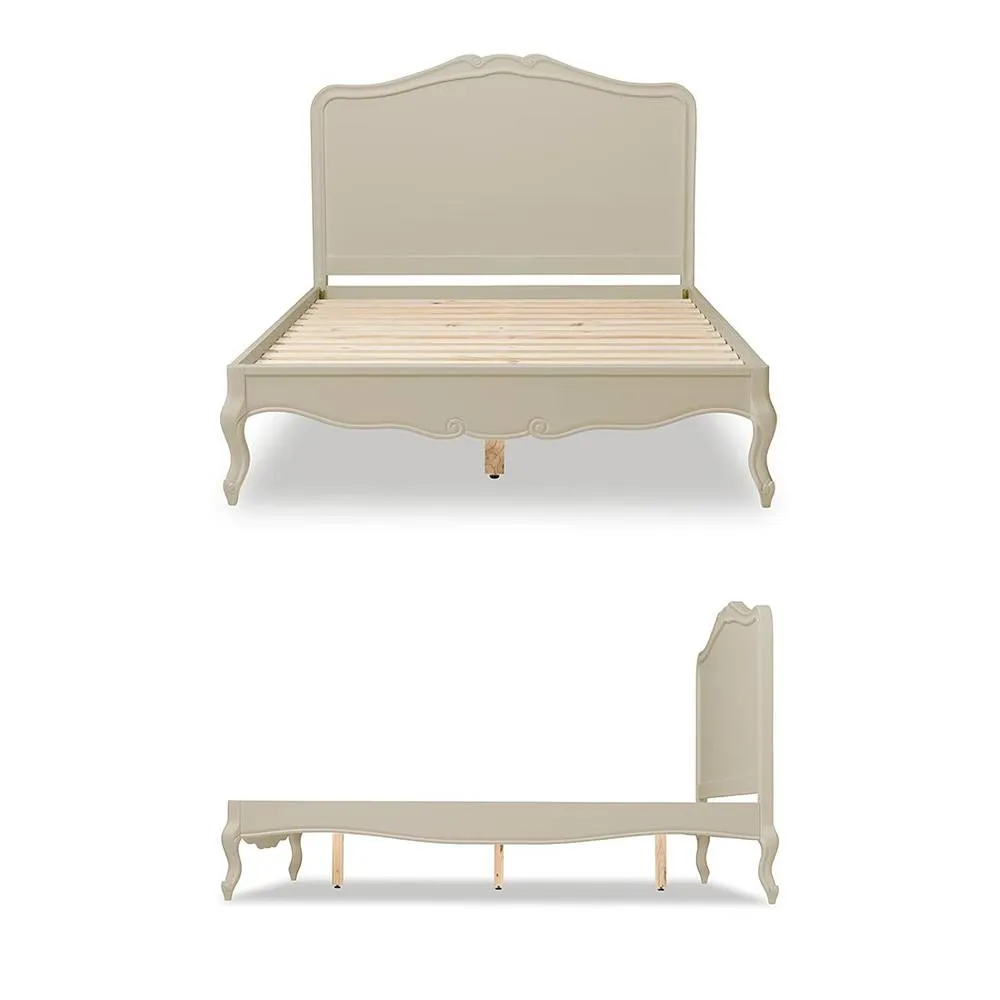 Statement Furniture Juliette French Style 5ft King Size Bed with Wooden Headboard in Ivory 2