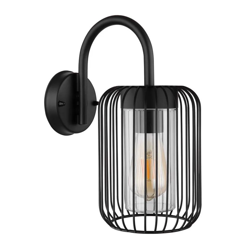 Netlighting Nina Outdoor Wall Lamp Matt Black IP44 1x E27 2