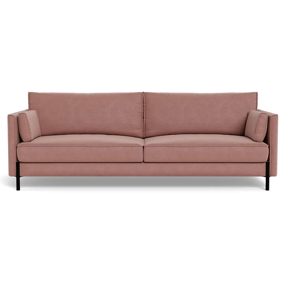 Heal's Tortona 4 Seater Sofa Smart Luxe Velvet Dusky Pink Black Feet