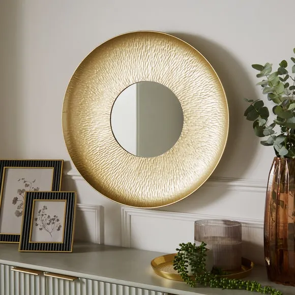 Amazonica Hammered Round Indoor Outdoor Wall Mirror 2