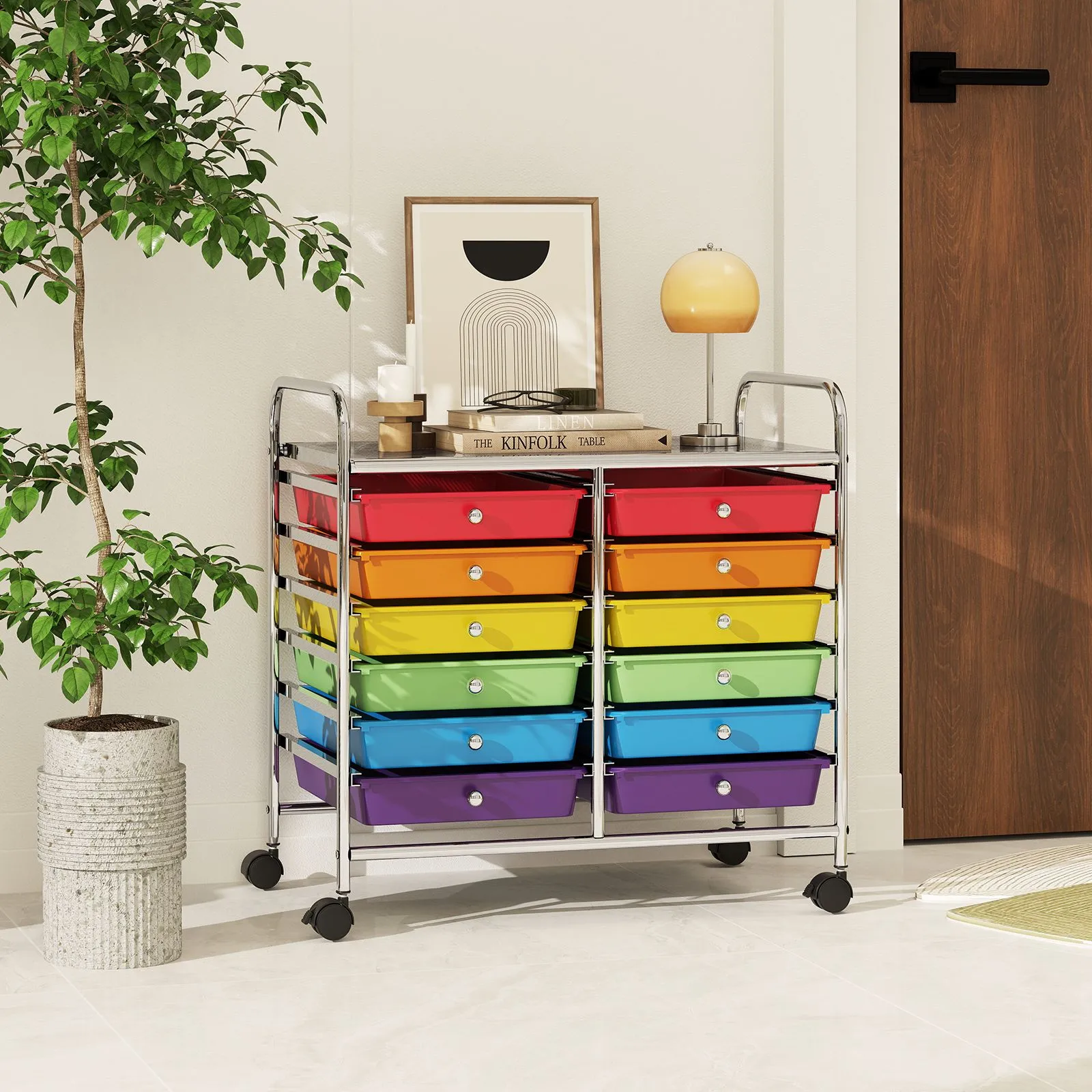 Costway 12 Drawers Multi-Purpose Utility Cart Storage Rolling Cart 6