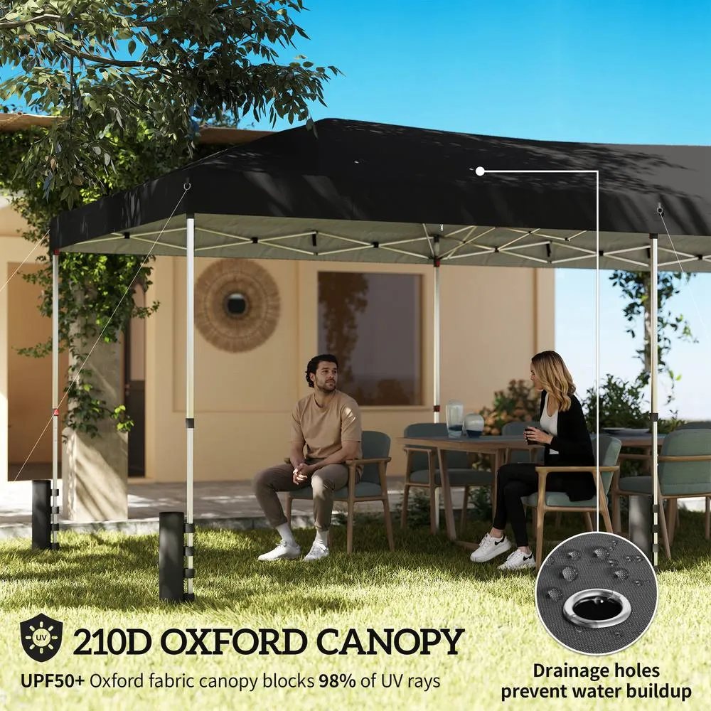 OUTSUNNY 3 x 6 m Pop Up Gazebo, UPF50+ Wedding Party Tent Marquee in Black 4