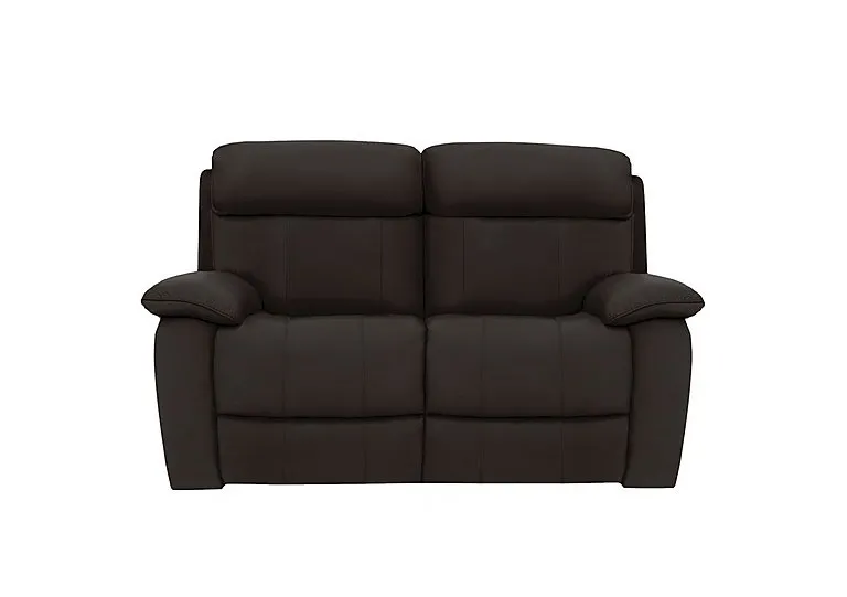 Moreno 2 Seater Leather Power Recliner Sofa with Power Headrests - Dark Chocolate