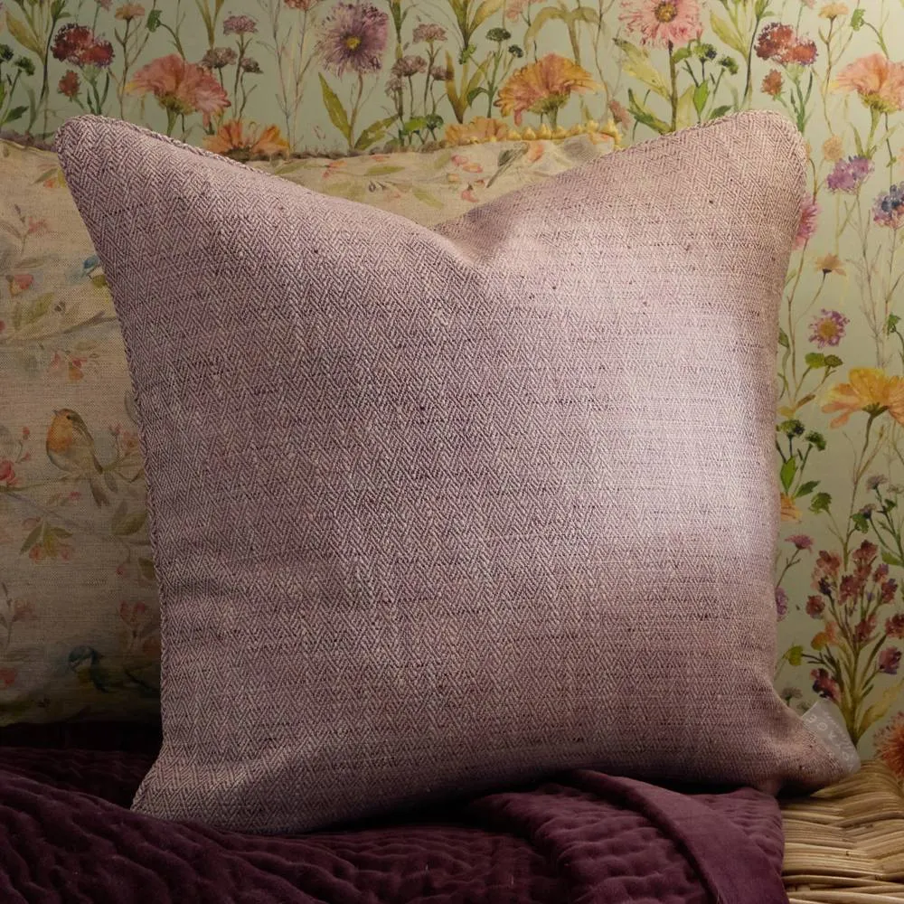Voyage Maison Jedburgh Textured Woven Square Cushion in Lilac