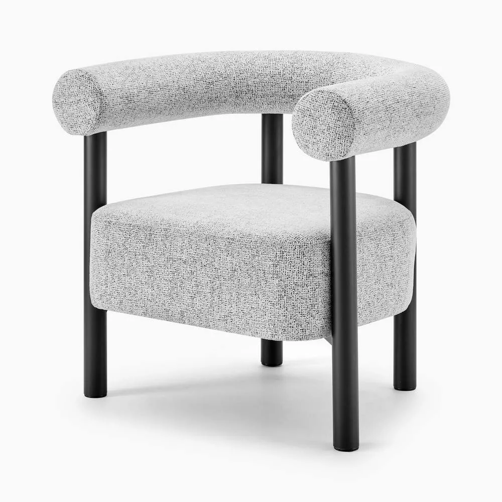 FurnitureboxUK Mirabel Fabric Accent Tub Chair in Grey 4