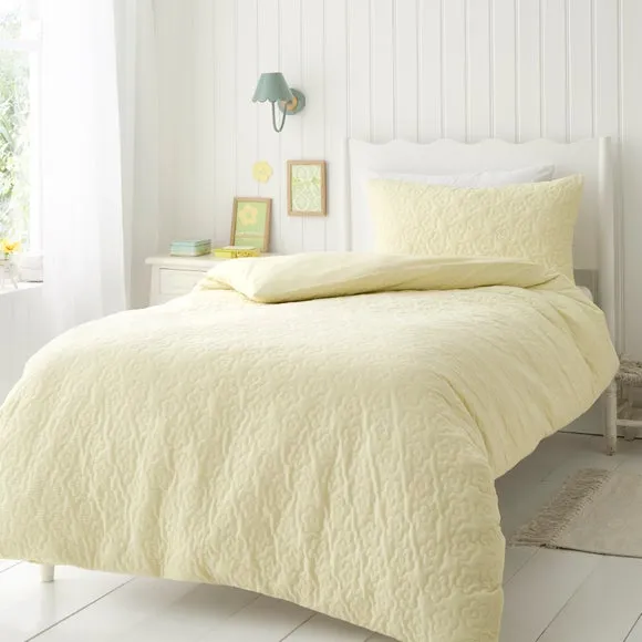 Floral Cord Pinsonic Quilt Cover & Pillowcase Set 1