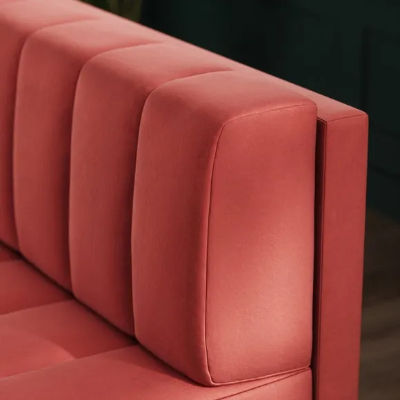 Amali Corner Dining Bench, Matte Plush Velvet 3