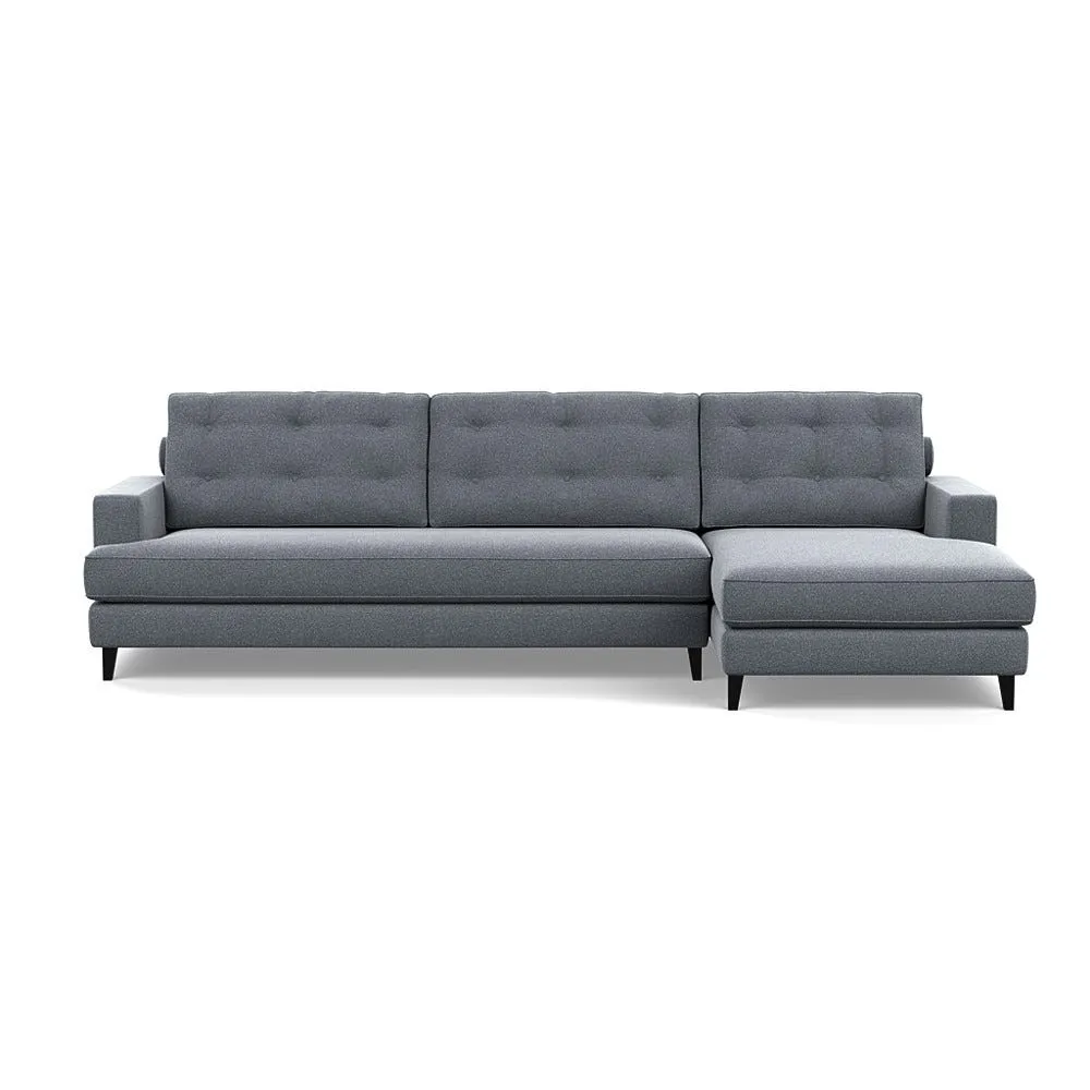 Heal's Mistral Right Hand Facing Corner Sofa Textured Boucle Steel Black Feet 1