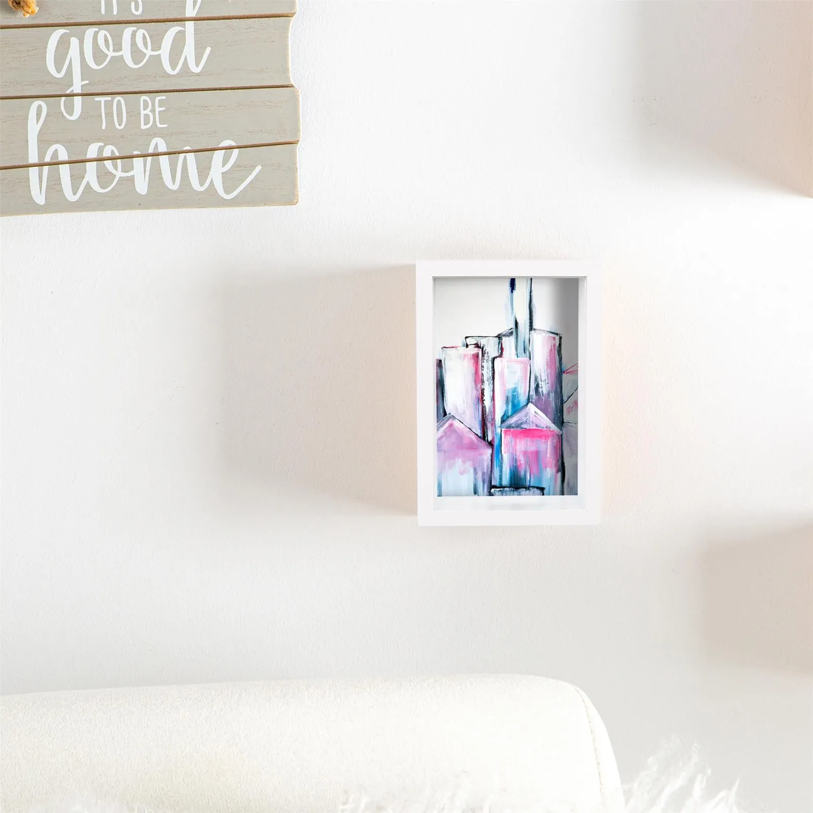 Nicola Spring 3D Deep Box Photo Frame - 4 x 6" in White 6