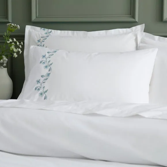 Birtley Embroidered 100% Cotton Duvet Cover & Pillowcase Set 2