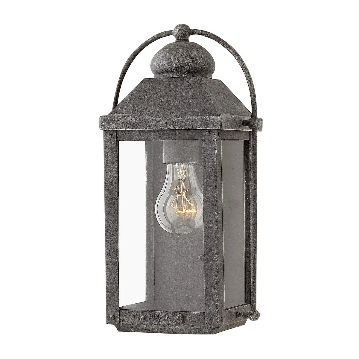 Netlighting Hinkley Anchorage Outdoor 1 Light Wall Lantern Aged Zinc IP44 in Grey