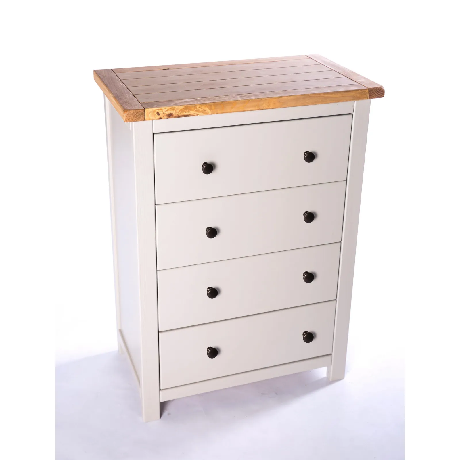 Cabinet Bits Argenta 4 Drawer Chest of Drawers Brass Knob in Light Grey 3