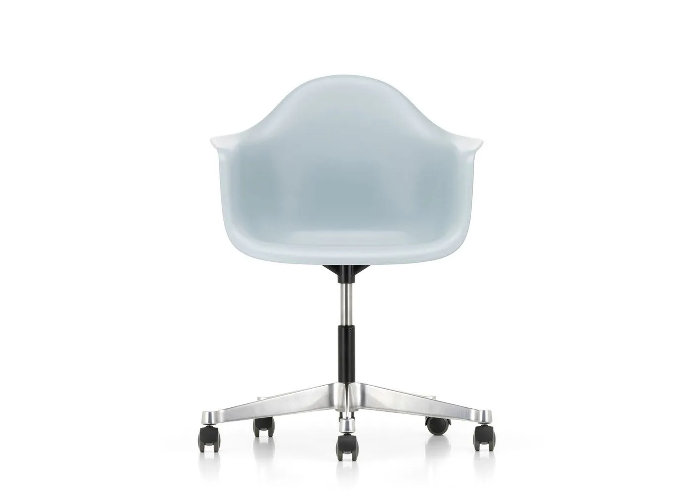 Vitra Eames PACC Armchair New Height Ice Grey Alumimium Base Hard Floor Castors 1