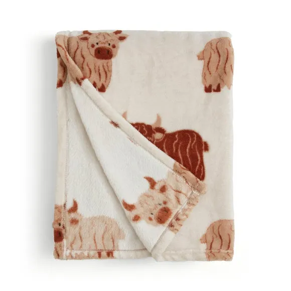 Highland Cow Fleece Throw Blanket, 130cm x 170cm 3