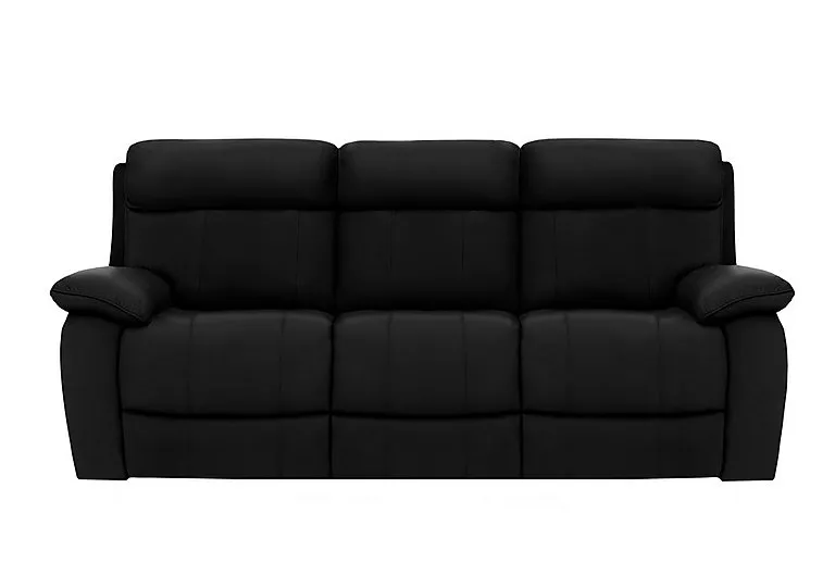 Moreno 3 Seater NC Leather Power Recliner Sofa with Power Headrests - Black - Sofas and Armchairs - In Time for Christmas
