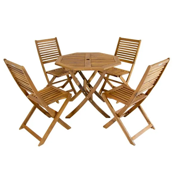 Octagonal 4 Seater Wooden Garden Dining Set 2