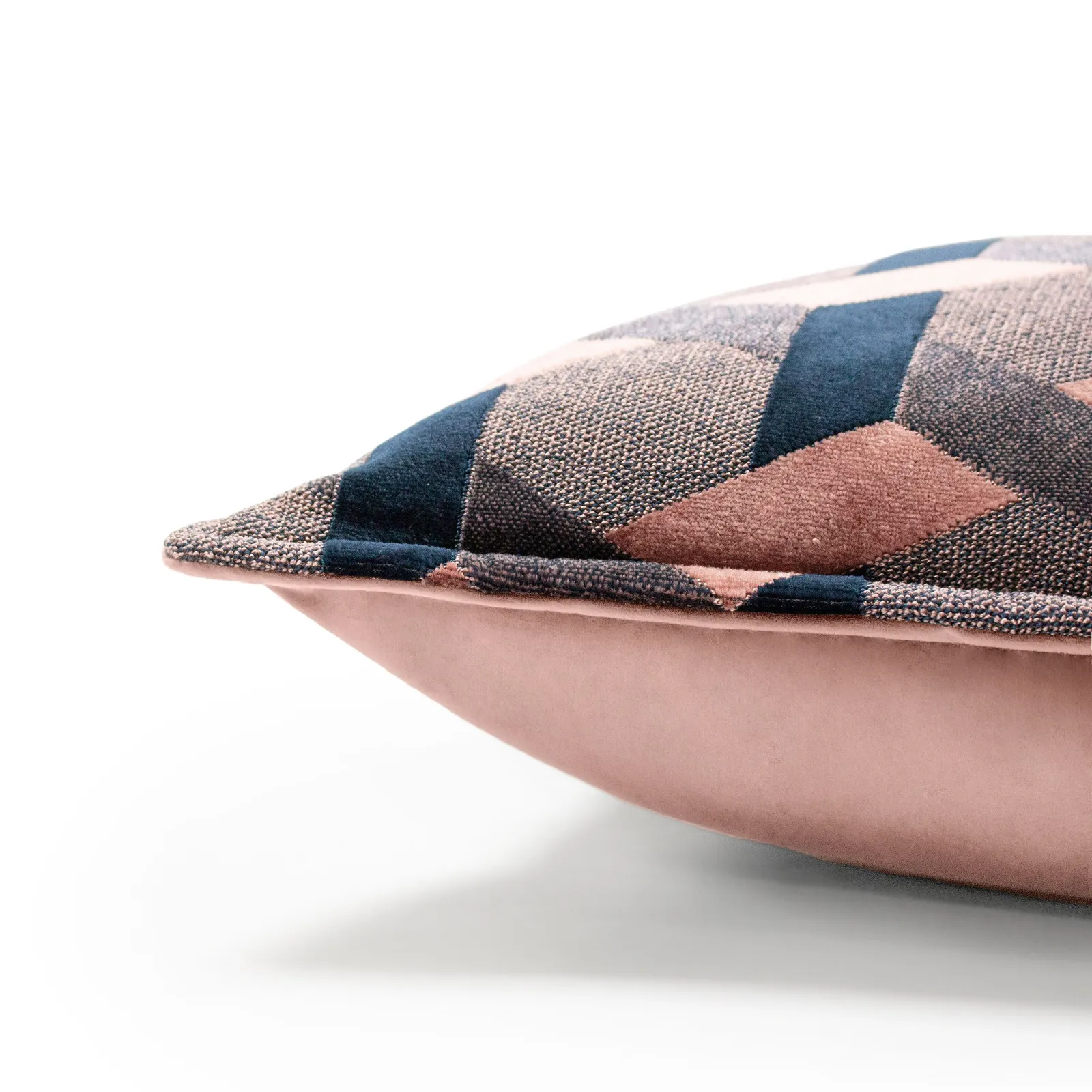 Paoletti Delano Geometric Velvet Cushion in Pink 5