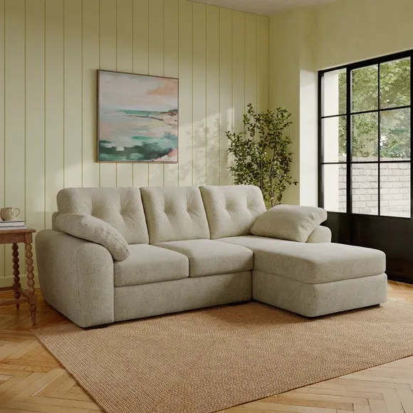 Milton Soft Chenille Corner Chaise Sofa 1