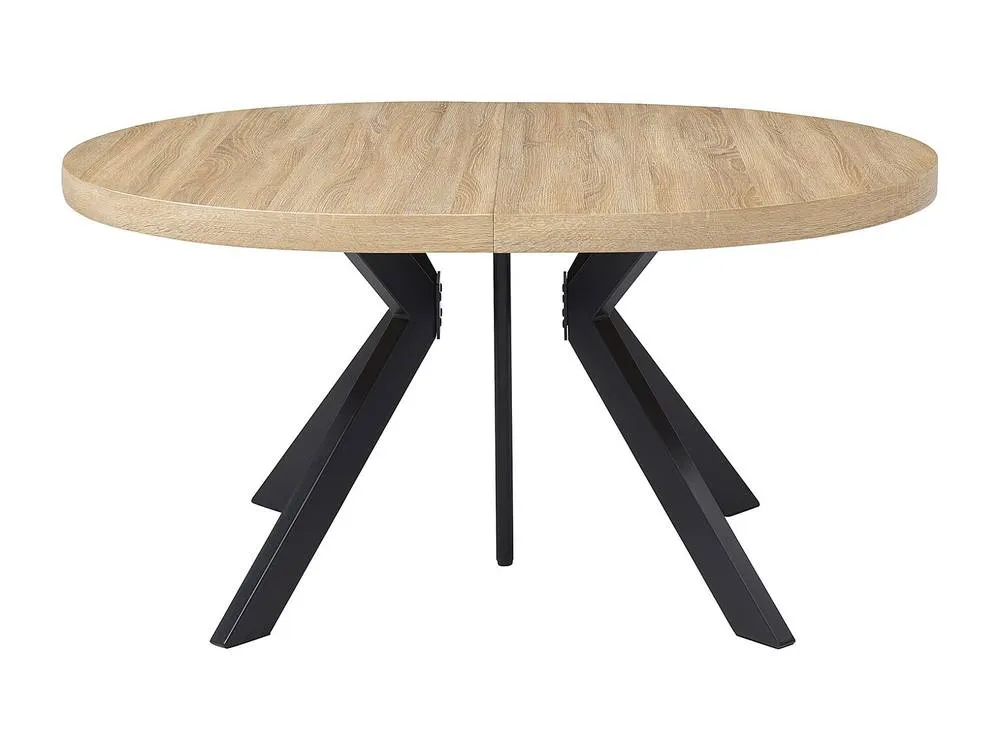 Vente-unique 6 - 12 Seater Extendable Dining Table In MDF & Steel - Light Natural in Light Oak 6