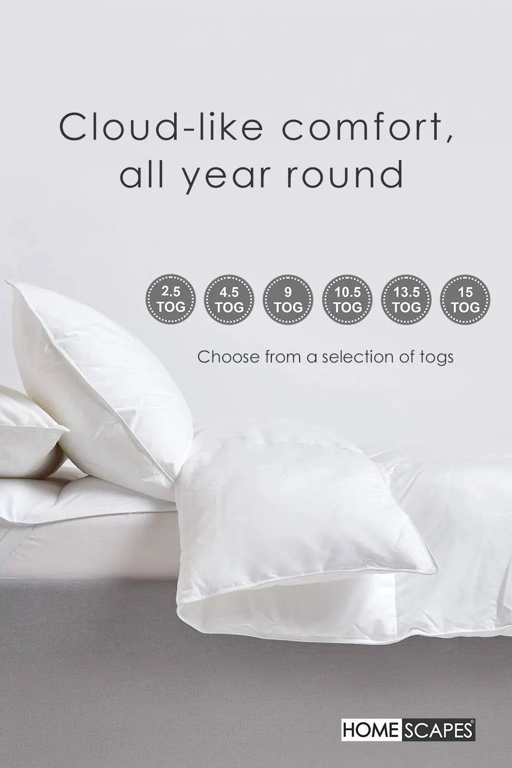Homescapes Luxury Hotel Soft as Down Super Microfibre 2.5 Tog Summer Duvet in White 6