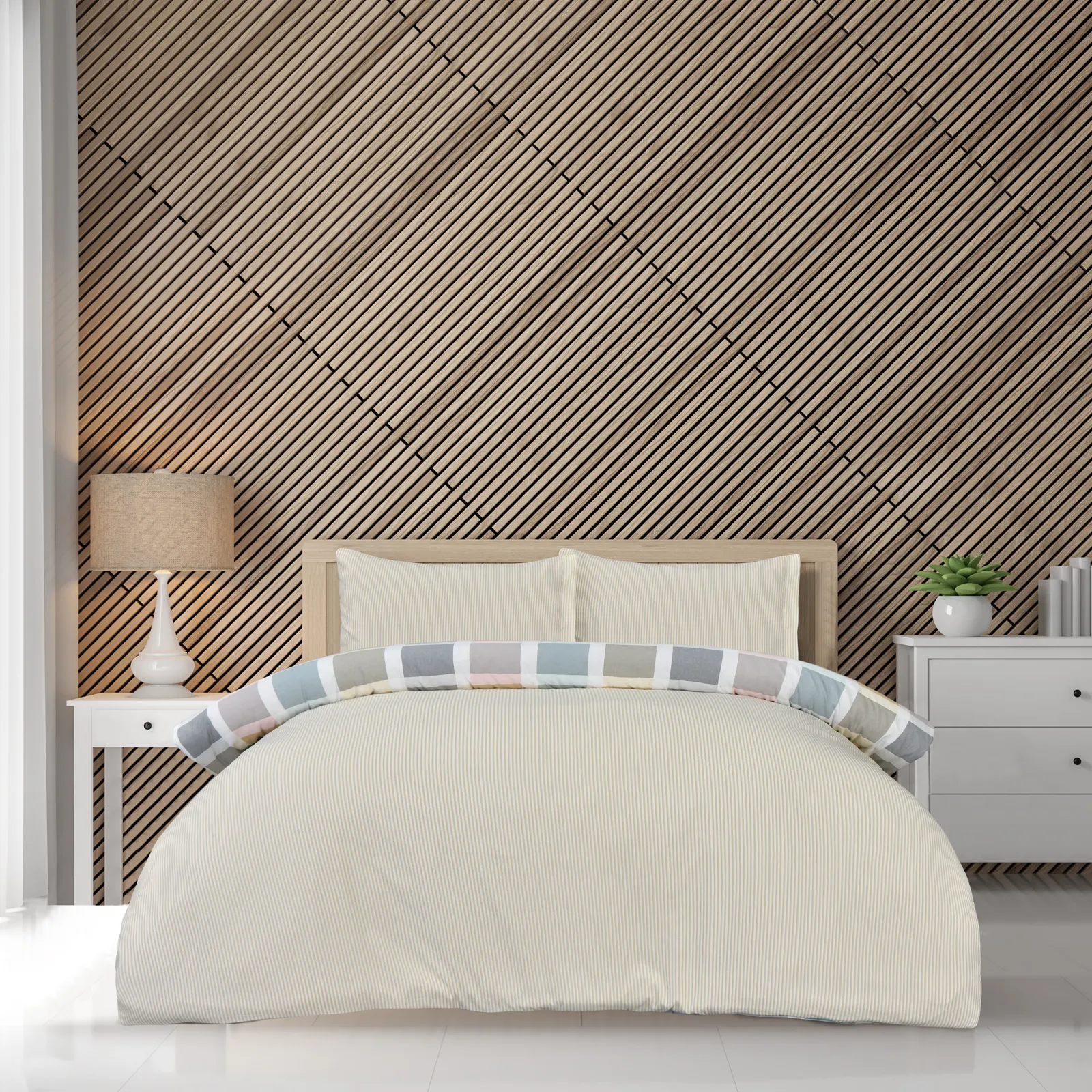 Smart LivingDouble Crosshatch Check Duvet Set, Multi 2