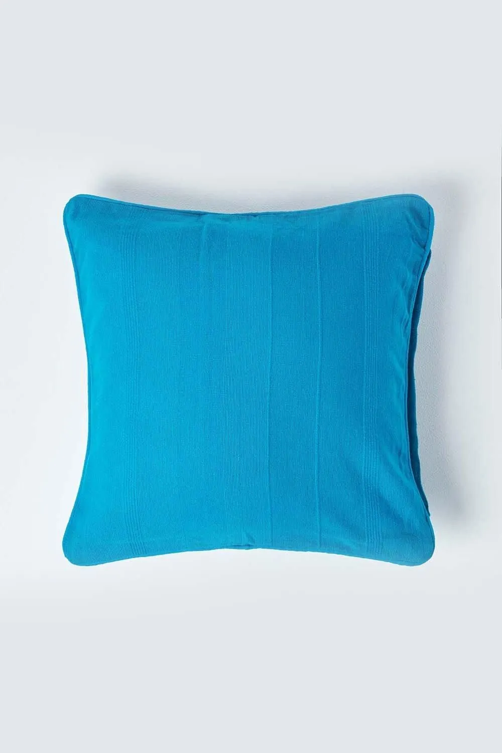 Homescapes Cotton Rajput Ribbed Cushion Cover in Teal