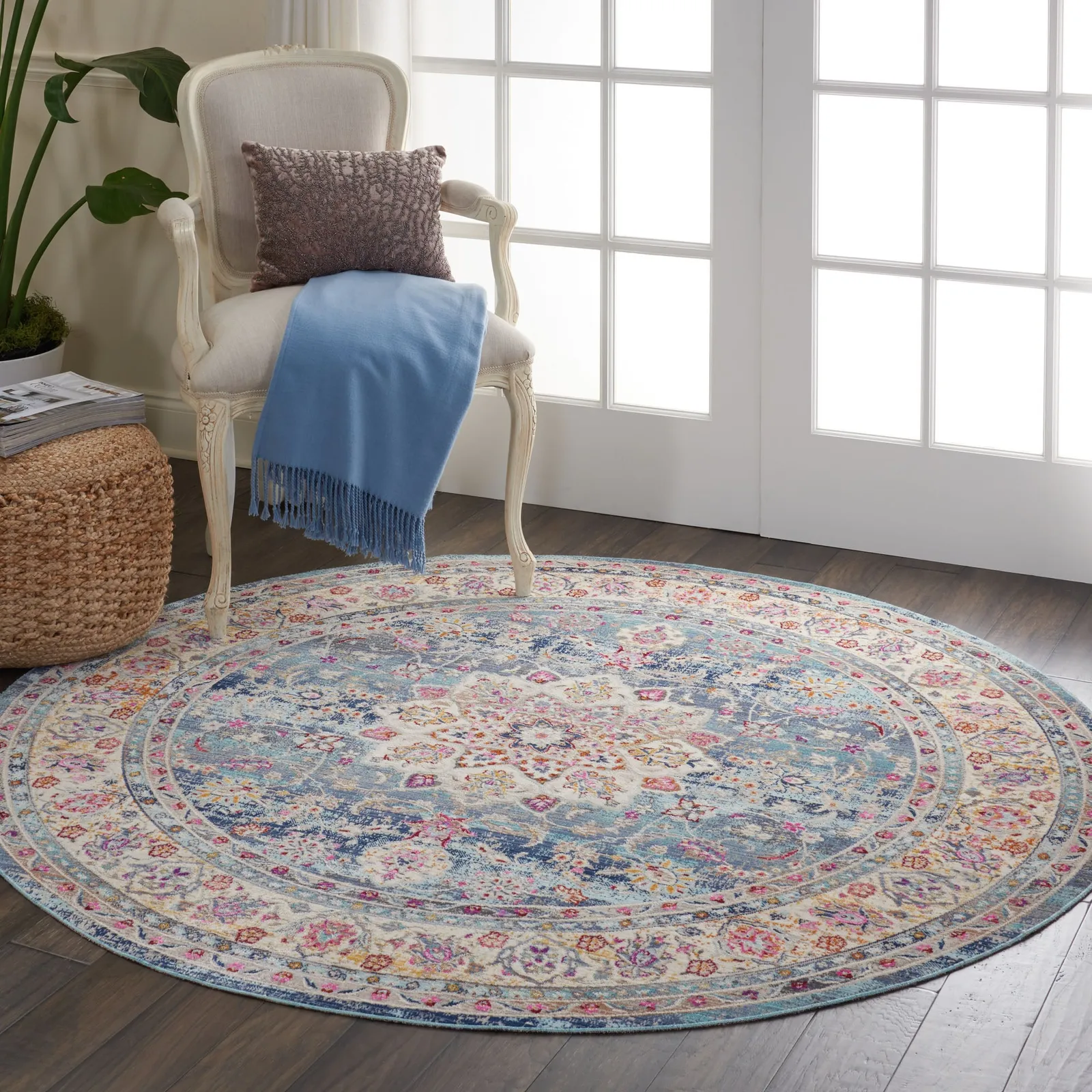 Vintage Kashan 1 Round Rug 1