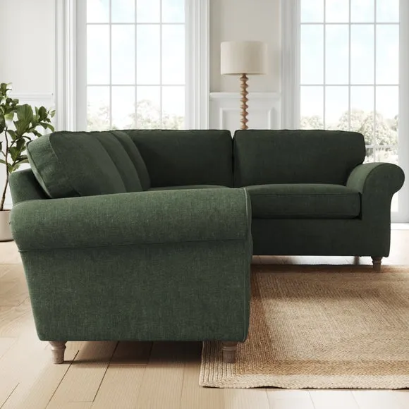 Flori Tonal Plush Chenille Corner Sofa 2