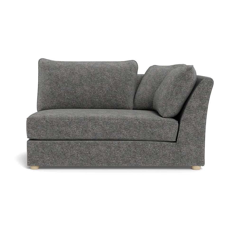 Heal's Tailor Large Curved Right Hand Facing Corner Unit Melton Wool Shale Natural Feet
