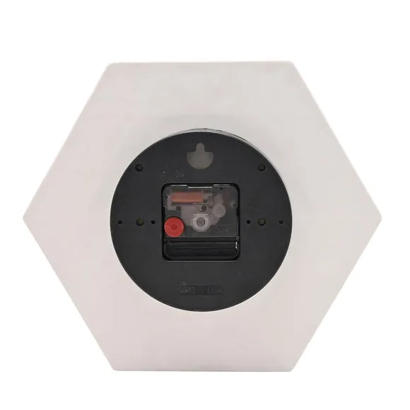 Interval Triangle Embossed Porcelain Hexagon Wall Clock 3