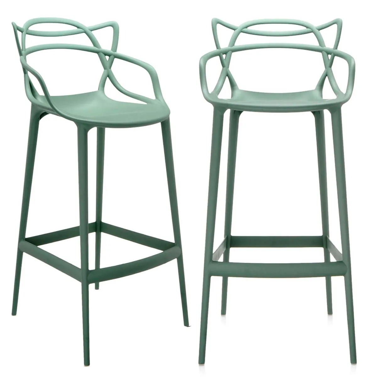 Pair of Kartell Masters Bar Stools Sage