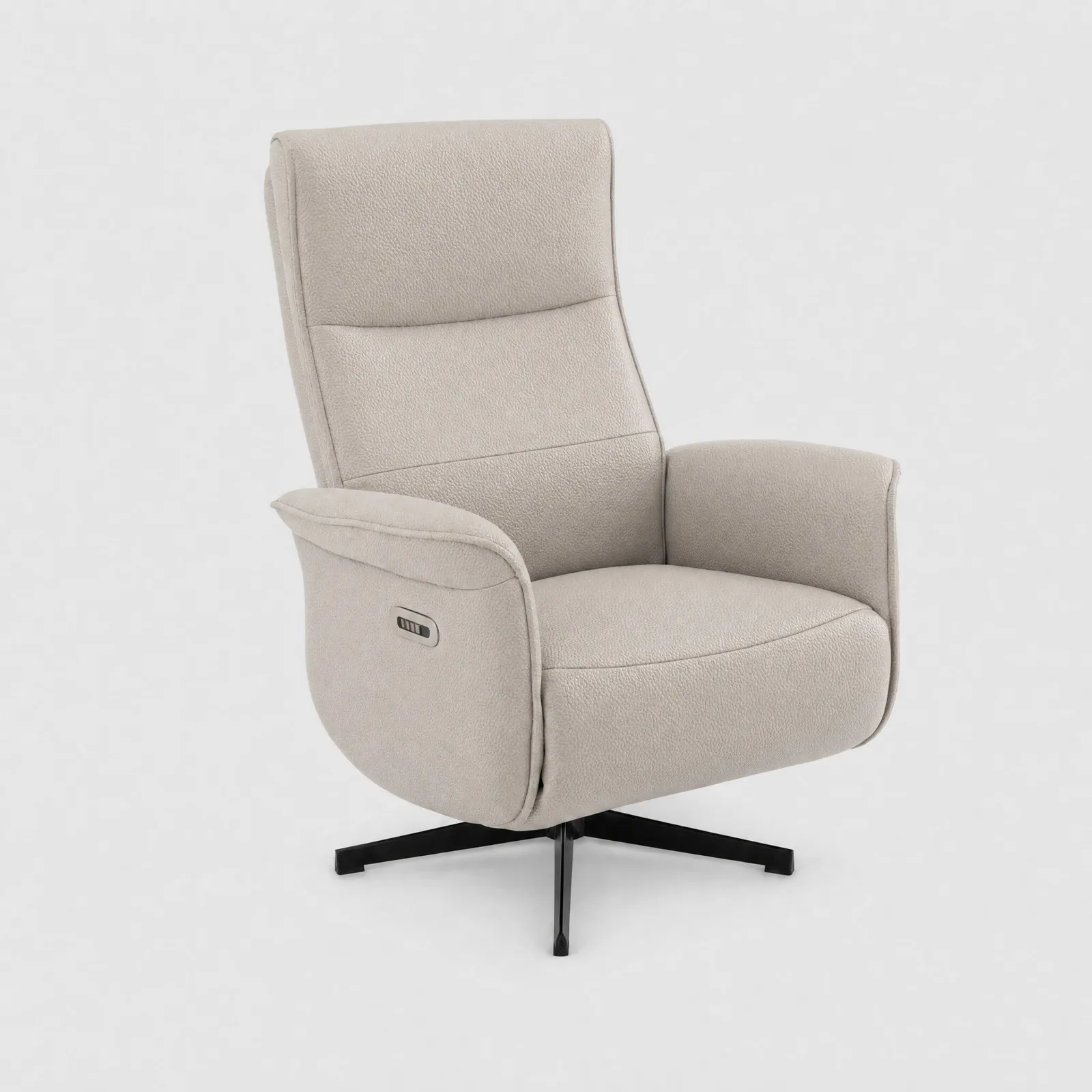 Uxbridge Electric Recliner Chair With Battery, Grey Leather | Barker & Stonehouse 1