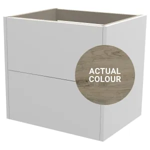 Duarti By Calypso Cascade 600mm Full Depth 2 Drawer Wall Hung Vanity Unit - Grey Bark