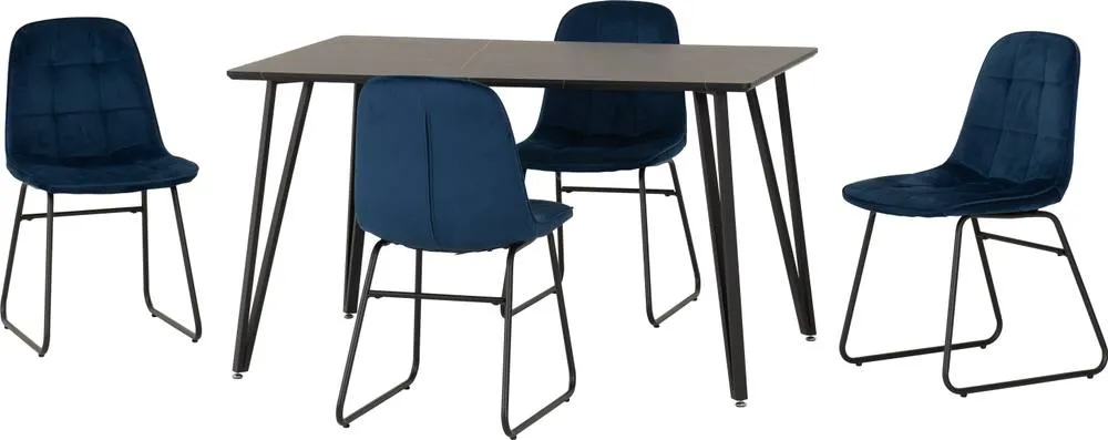 Seconique Marlow & Lukas Dining Set in Blue 3