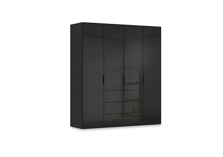 Haven 201cm 4 Door Combi Wardrobe with Glass Doors