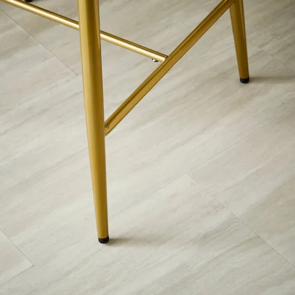Kiley Bar Stool with Gold Legs, Velvet 4