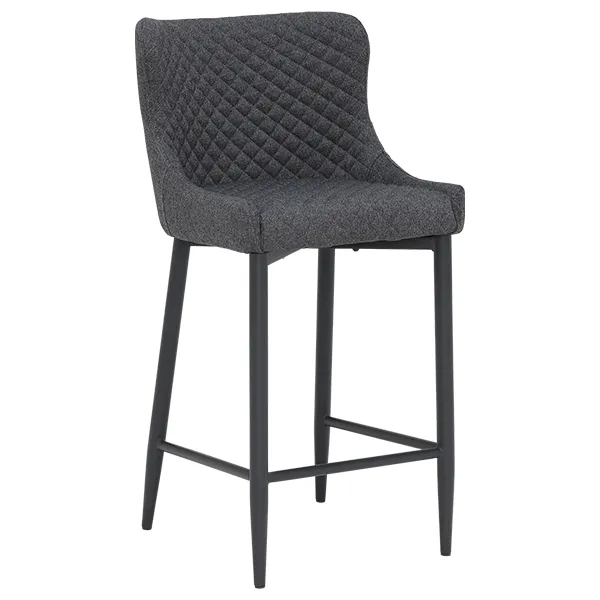 Rivington Fabric Counter Stool  Dark Grey