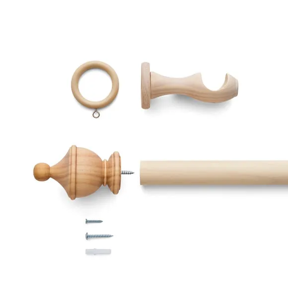 Sherwood Urn Wood Curtain Pole 3