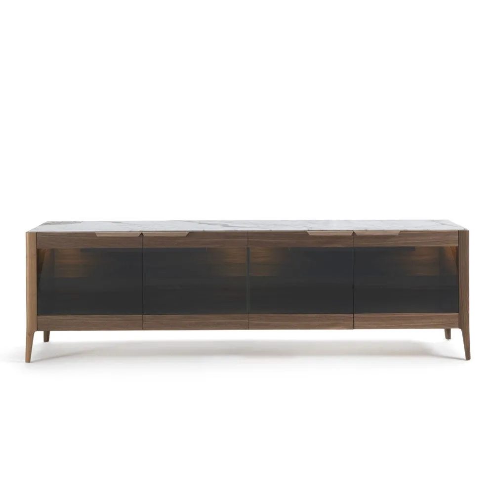 Porada Atlante 5 Sideboard Walnut & Calacatta Oro Marble 3