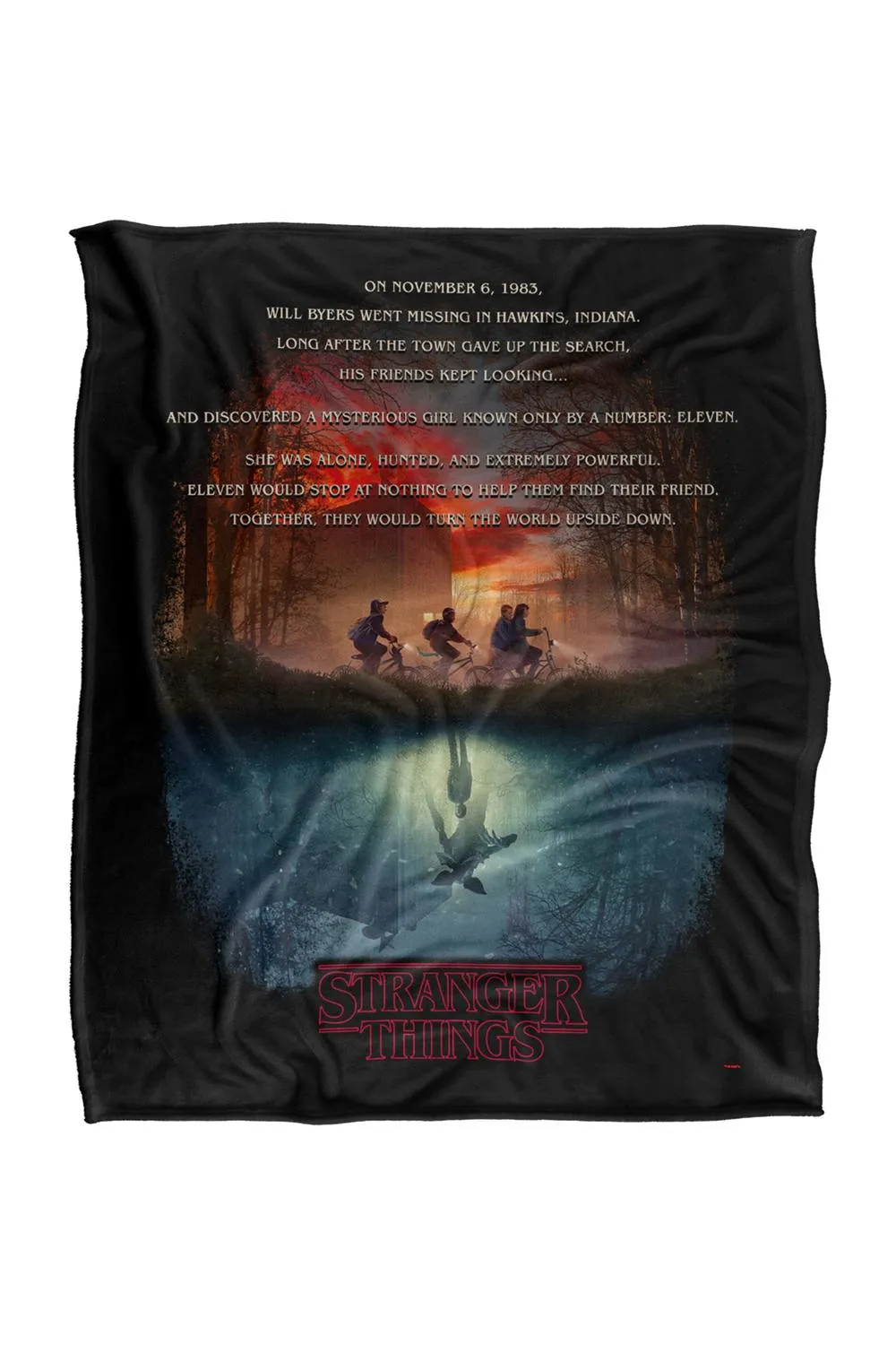 Stranger Things Upside Down Poster Super Soft Throw Blanket 152x127 Cm