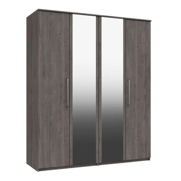 Parker 4 Door Wardrobe, Mirrored 2