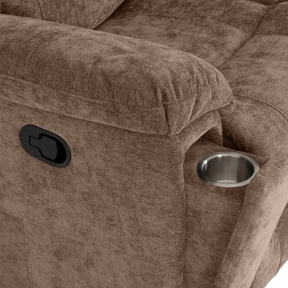 Seconique Guildford 3 Seater Recliner Sofa - Antelope Brown Fabric 6