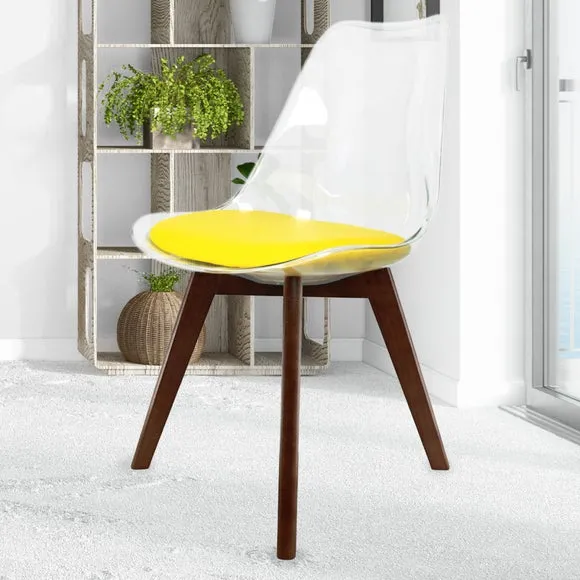 Fusion Living Soho Clear Plastic Dining Chair with Squared Legs 1