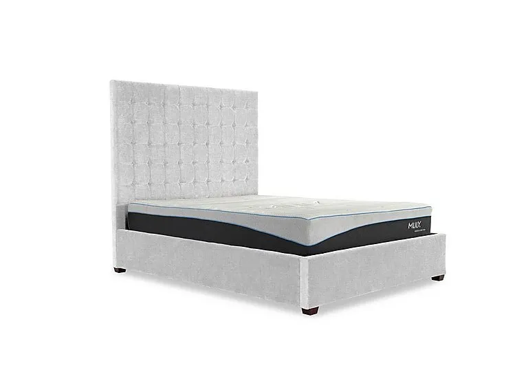 Carrie 160cm Headboard Manual Ottoman Bed Frame - Double - Ciaga Silver