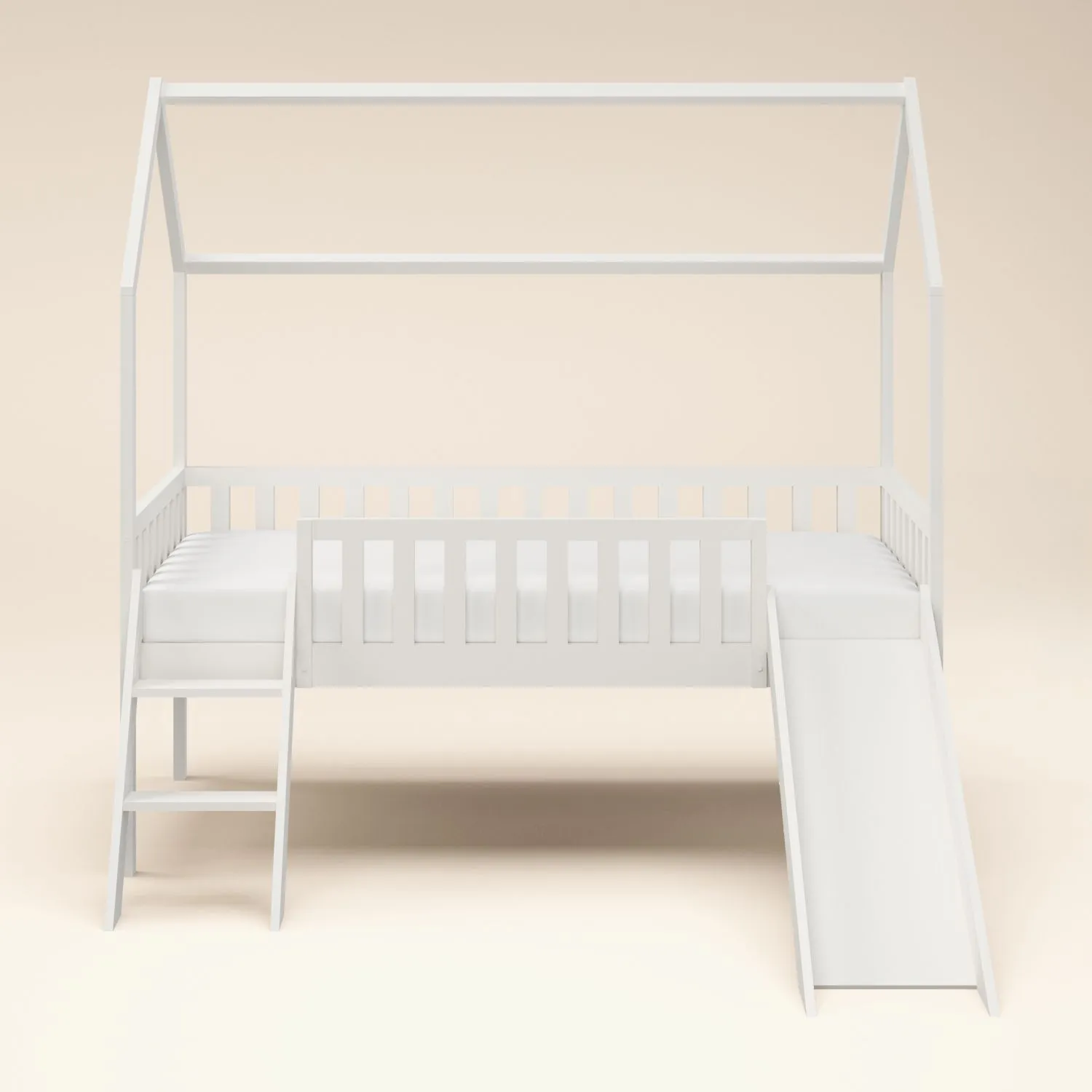 Flair Explorer Slide Mid Sleeper Bed with Rails in White 4