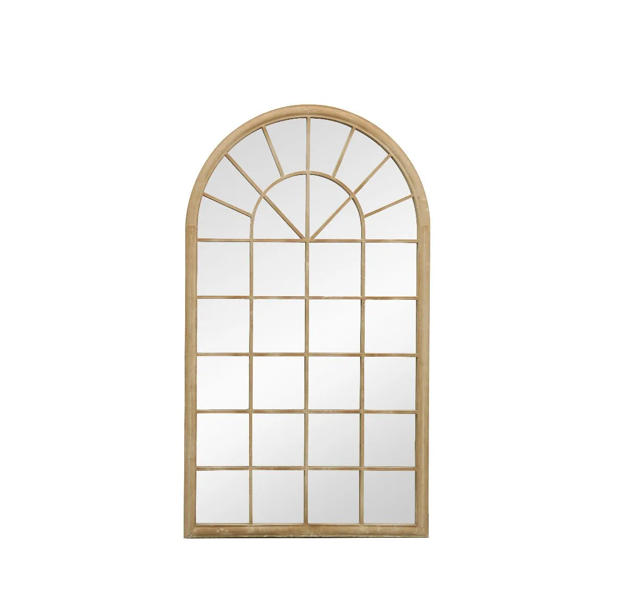 MirrorOutlet Large Country Arch Wall Mirror 71" x 40" (180x103cm) Sand Colour in Cream 3